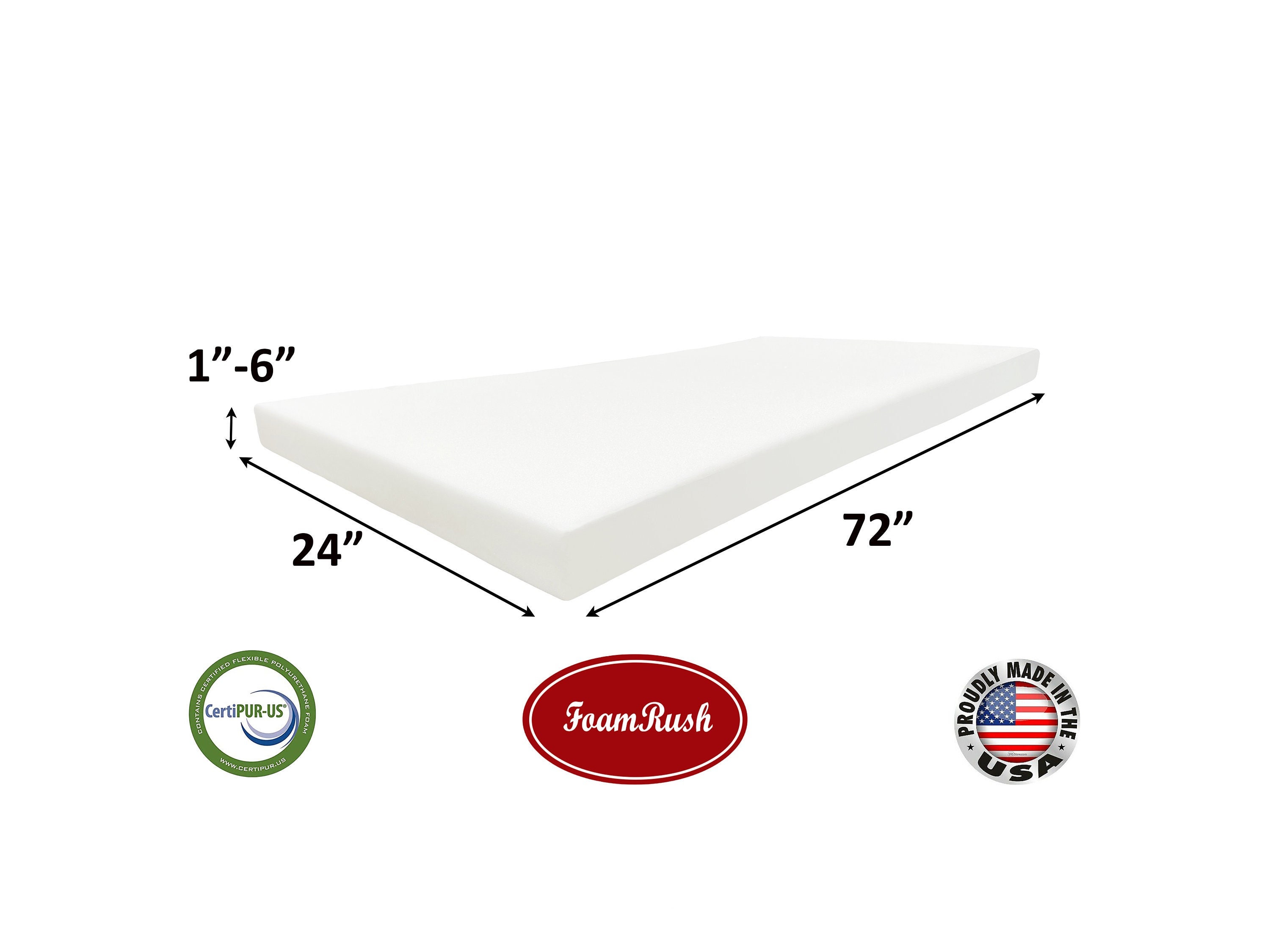  Foam Sheet 1 Thick, 24 Wide X 72 Long Medium Density : Arts,  Crafts & Sewing