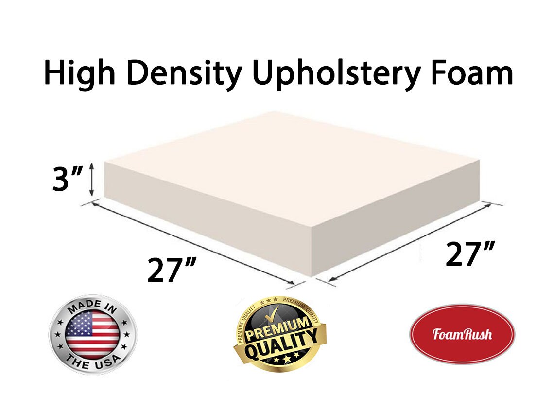 33 x 33 High Density Upholstery Foam Cushion (Chair Cushion Square Foam  for Dining Chairs, Wheelchair Seat Cushion Replacement)