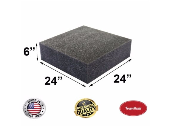 6 X 24 X 24 Charcoal High Density Upholstery Foam Cushion, Foam