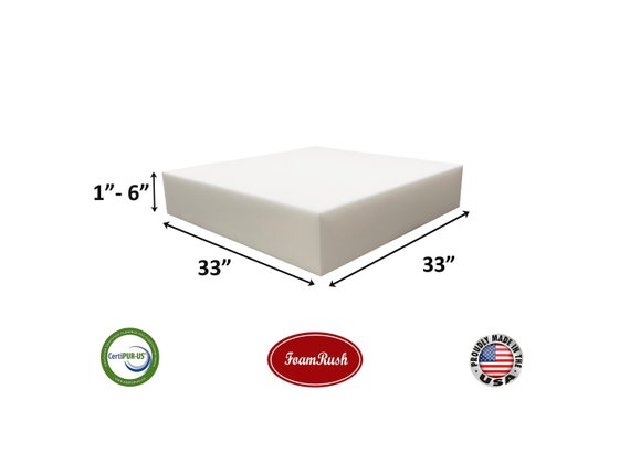 33 X 33 High Density Upholstery Foam Cushion chair Cushion Square Foam for Dining  Chairs, Wheelchair Seat Cushion Replacement 