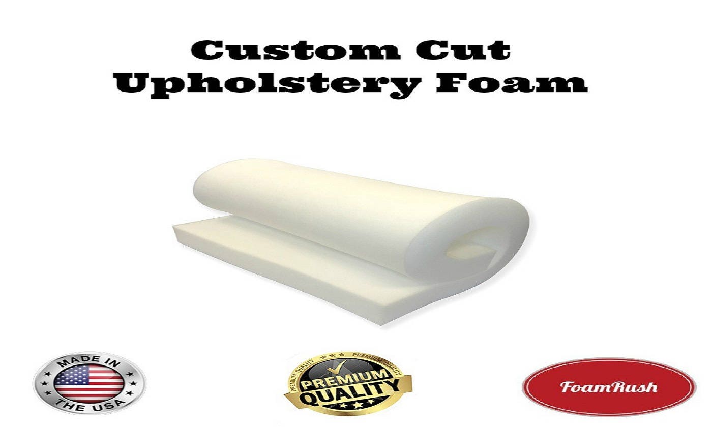 Foamrush Custom Cut Upholstery Foam Cushion Any Density seat Replacement ,  Upholstery Sheet , Foam Padding Made in USA 