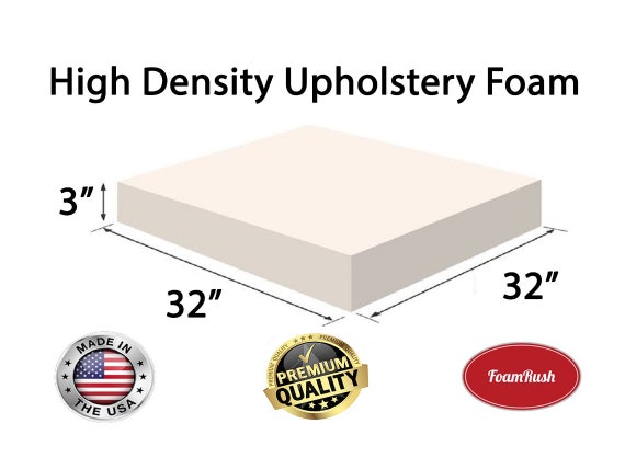 ComfortStyle High Resilience 2.5lb Density Replacement Seat Cushion  Upholstery Foam for Sofa or Dining Chair, 2 Inch Thick, CertiPUR-US  Certified