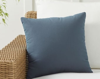 Sunbrella Sapphire Blue Indoor/outdoor Decorative throw pillow with Pillow Insert Made to Order