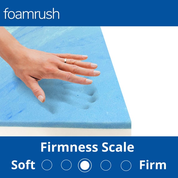 FoamRush 6 x 26 x 26 Cool Gel Memory Foam Upholstery Square Cushion  Medium Firm (Chair Cushion, Square Foam Dining Chairs, Couch, Sofa,  Wheelchair Seat Cushion Replacement, Foam Rubber Padding) Gel Memory