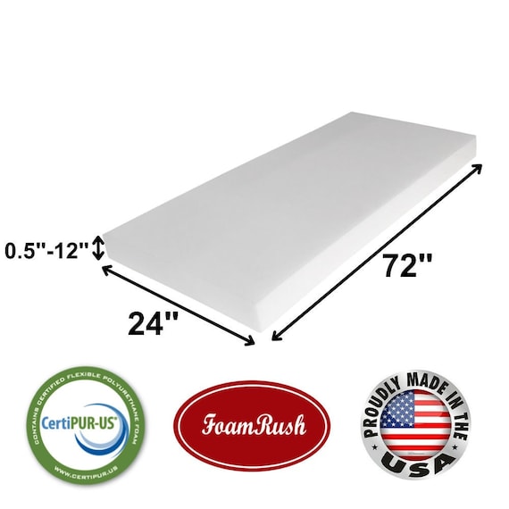 24 X 72 Foamrush High Density Upholstery Foam Cushion seat Replacement Upholstery Sheet Foam Padding Made in USA Fast Shipping Etsy Finland
