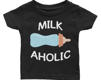 Milk-a-holic Baby Onesie, baby boy or girl outfit
