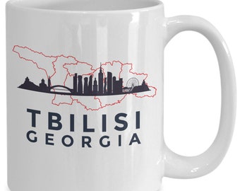 Leather Keyring Engraved Tbilisi City Georgia Flag