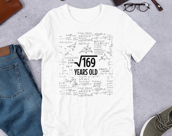 Square Root 169 T-Shirt: 13th Birthday Math Gift
