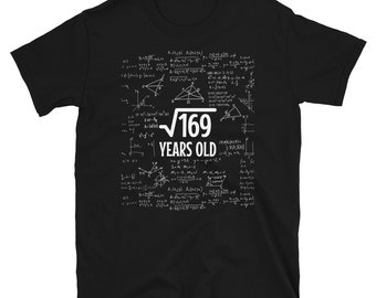 13th Birthday Gift Shirt, Square Root of 169 Math Tee, Funny 13 Year Old Boy Girl Birthday Gift