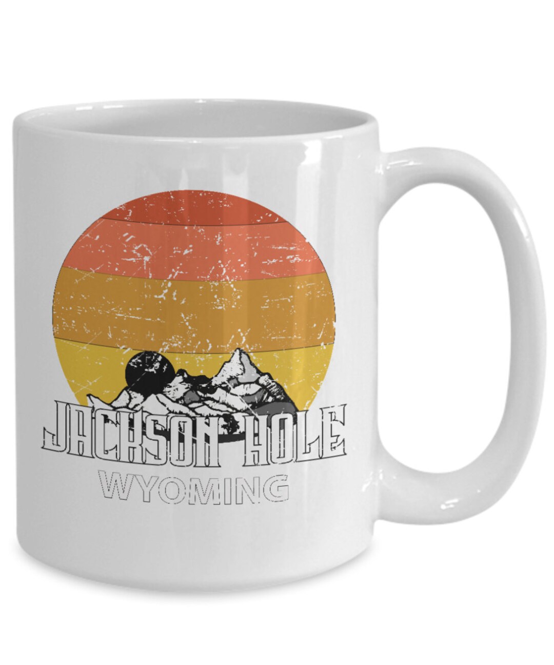 Jackson Hole Coffee Mug Distressed Wyoming Gift Etsy