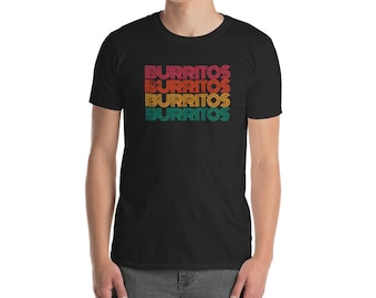 Retro Burritos Tee, Vintage 70s Mexican Food Design