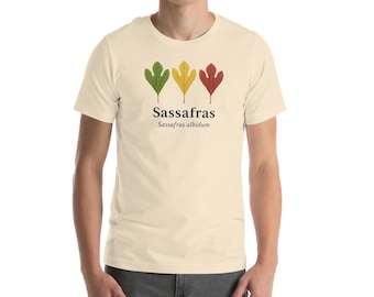 Hojas de sasafrás – Camiseta unisex para amantes del árbol Sassafras albidum