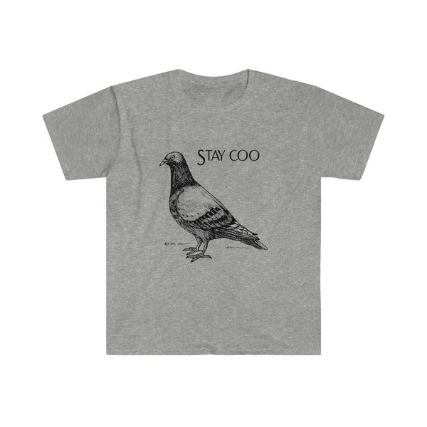 Stay Coo Bird Lover Gift for Birders Pigeon Unisex Softstyle T-Shirt