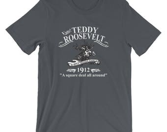 Teddy Roosevelt Short-Sleeve Unisex T-Shirt | Theodore Roosevelt Bull Moose Party Political History Tee