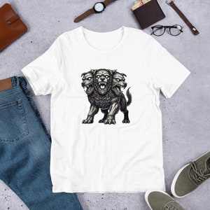 Cerberus Greek Mythology Mythical Three-Headed Dog Unisex t-shirt
