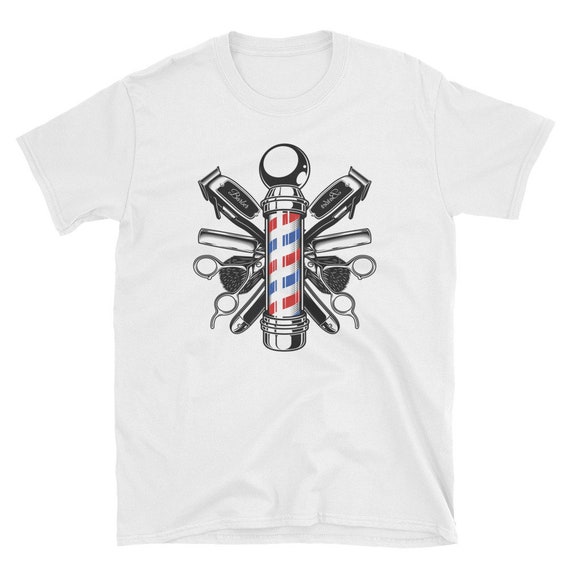 Retro Barber Shop Shirt Vintage Barbers Pole Gift Gildan 64000 Short-Sleeve Unisex T-Shirt