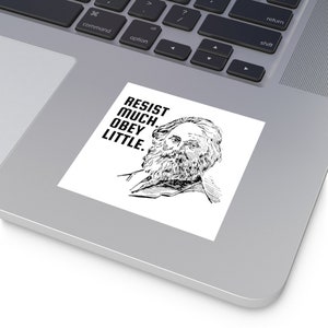 Walt Whitman Resist Much Obey Little Protest Vinyl Sticker