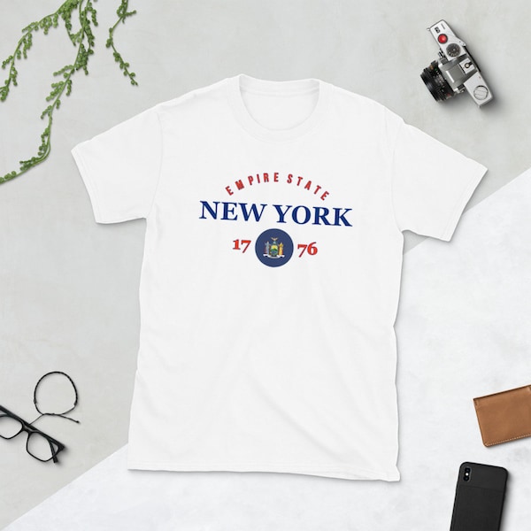 New York State Pride Flag Native New Yorker Unisex T-shirt met korte mouwen