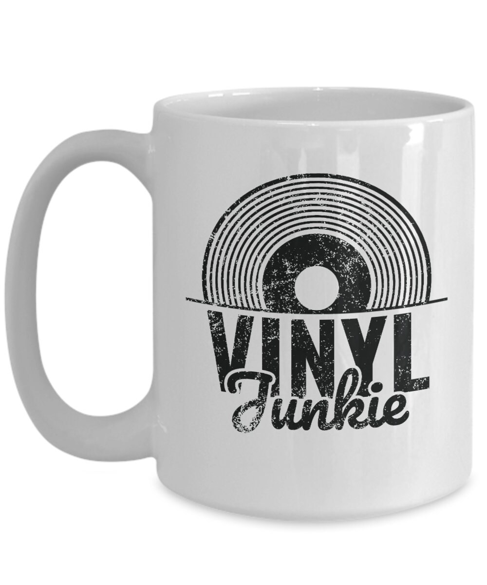Details about Vinyl Junkie Record Collector Mug Black 1