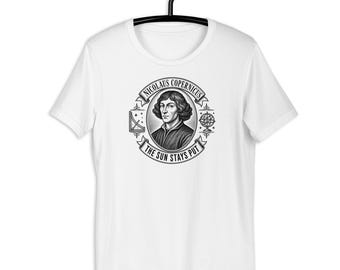 Nicolaus Copernicus Astronomy T-Shirt, Heliocentric Science Unisex t-shirt