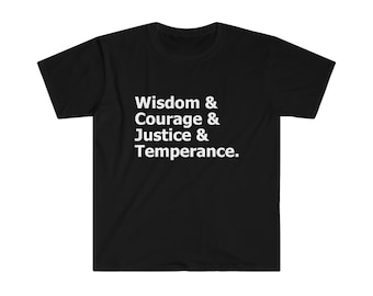 Stoic Virtues Wisdom Temperance Justice Courage Stoicism Unisex Softstyle T-Shirt