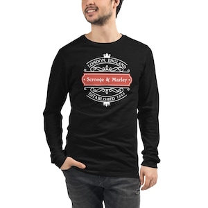Charles Dickens A Christmas Carol Scrooge and Marley Unisex Long Sleeve Tee