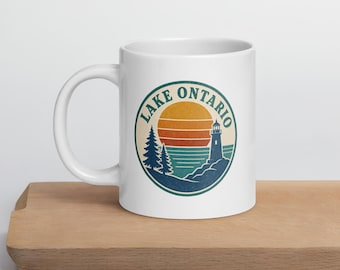 Lake Ontario Lighthouse Great Lakes Coffee Mug White glossy mug