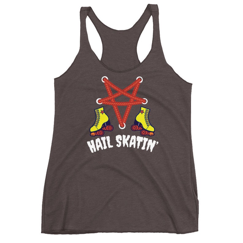 Hail Skatin' Roller Derby T-Shirt | Women's Racerback Tank image 2
