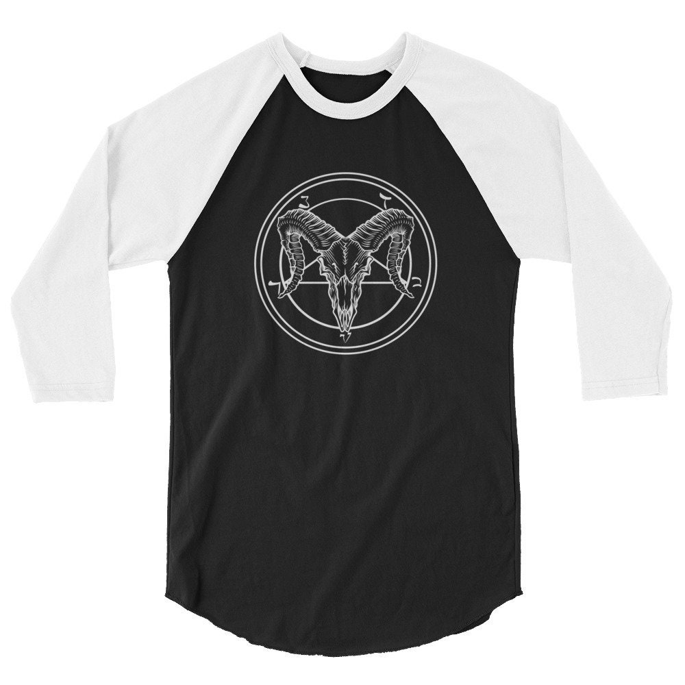 Sigil of Baphomet Shirt Goth Gothic Occult 3/4 Sleeve Raglan | Etsy