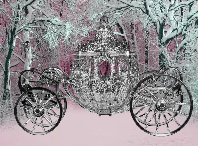 4 Winter Cinderella Royal Wonderland Digital Instant Download Backdrop/Background image 2