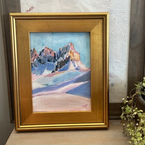 Original PASTEL MOUNTAIN  Acrylic Painting 9X12