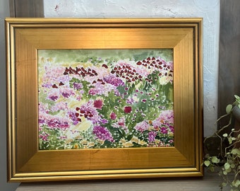 Original Painting FIELD OF FLOWERS Acrylic 9x12