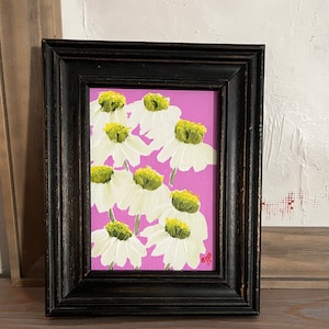 Original Abstract Painting WILDFLOWERS Acrylic 4x6