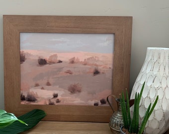 Original Landscape Painting 'Pink Desert' Acrylic 11x14
