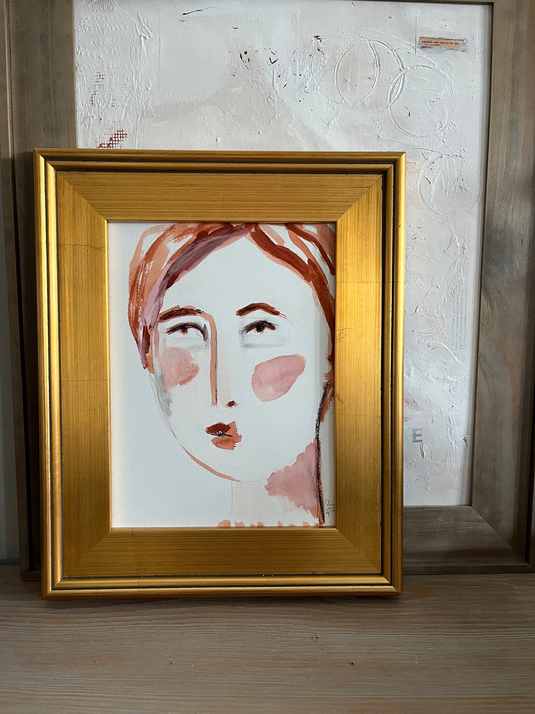 Original Art Self Portrait Mixed Mediapainting 9x12 - Etsy