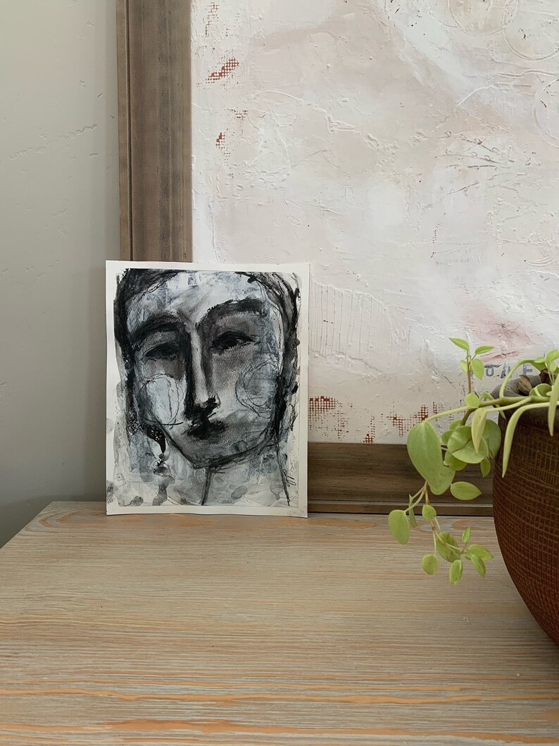 Original Charcoal Mixed Media Womens Portrait Painting 8x10 - dral. regionlima.gob.pe