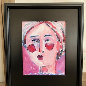 Original Art Self Portrait Mixed Media Painting 8x10