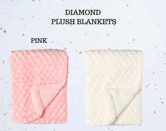 Diamond Plush Blanket | Newborn Baby Gifts |  Personalized Blanket | Gift sets