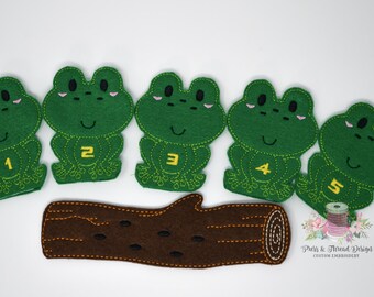 Felt Frog Finger Puppets: Montessori Counting Toy for Toddlers
