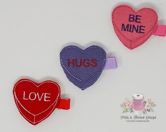 Felt Heart Hair Clip: Valentine Barrette, Toddler Hair Accessory