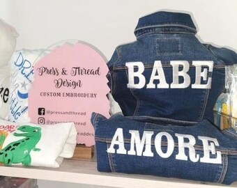 Personalized Kids Denim Jacket: Embroidered Monogram Jean Jacket