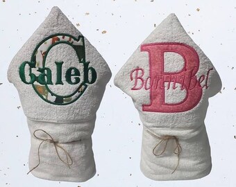 Personalized Hooded Towel for Kids | Monogrammed Bath Towels | Wedding Gifts