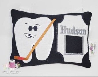 Personalized Hockey Tooth Fairy Pillow: Keepsake Gift