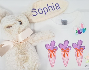 Personalized Easter Bunny: Embroidered Name, Applique T-Shirt