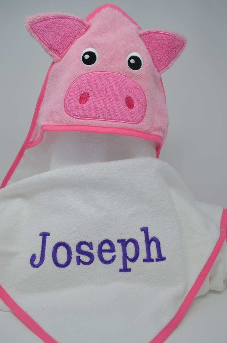 Animal hooded bath towel for kids. Pig towel. Piglet hooded Etsy