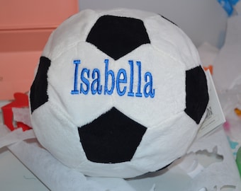 Personalized Soccer Ball Pillow: Embroidered Minky Sports Gift