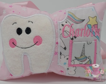 Personalized Tooth Fairy Pillow: Embroidered Keepsake with Tooth Chart