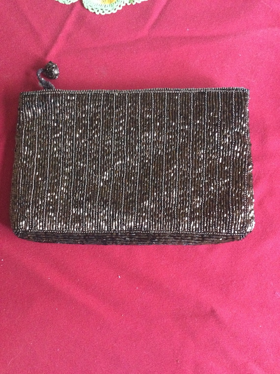 KISSCHIC Vintage Beaded Sequin Design Clutch Purse Evening Bag (Black):  Handbags