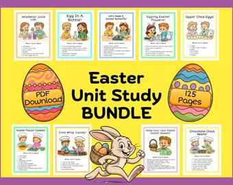 Easter Unit Study | 125 Pages of Spring STEM, Crafts & Easter Fun! | Instant PDF Download