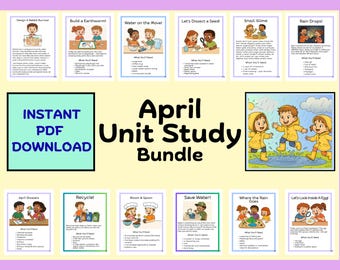 April Unit Study – PDF Download- Elementary- Homeschool
